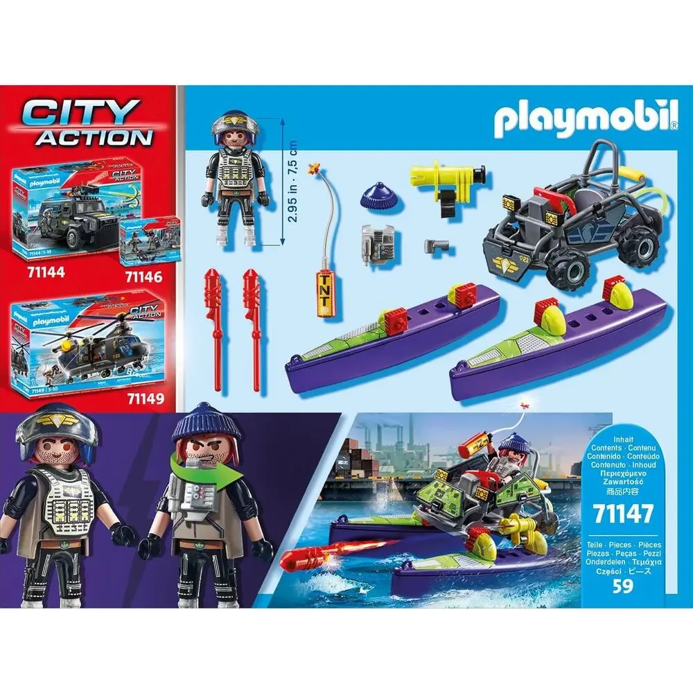 🆕 NIB Playmobil City Action Tactical Police Quad 71147
